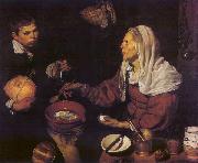 VELAZQUEZ, Diego Rodriguez de Silva y Old Woman Poaching Eggs et Spain oil painting reproduction
